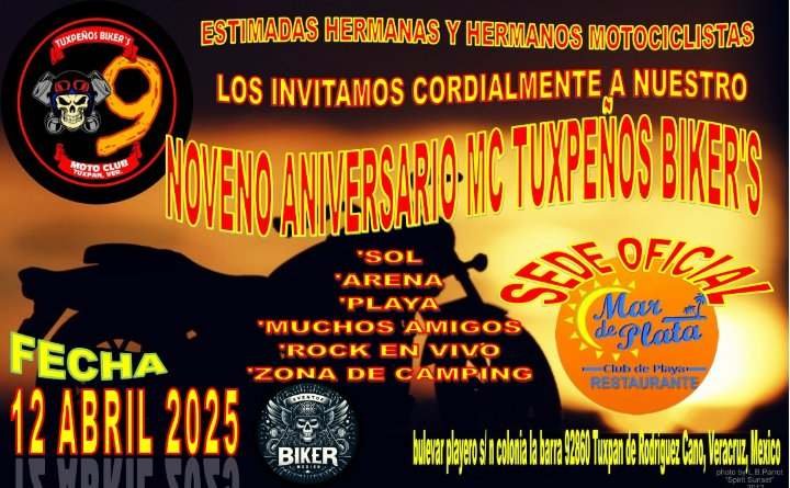 9no aniversario mc tuxpeños bikers