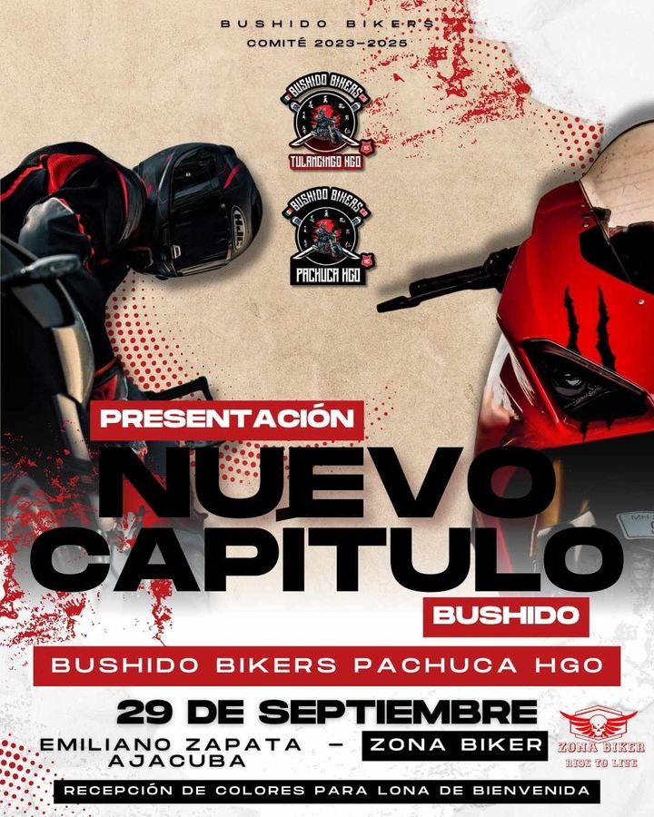 presentación de nuevo capitulo bushido bikers pachuca