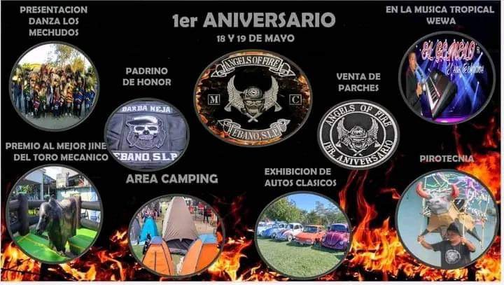 1er aniversario moto club Ángeles of fire