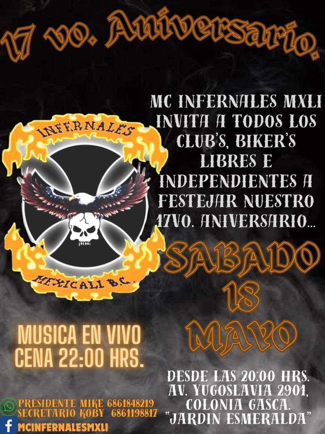 17vo aniversario de infernales mexicali m. c.