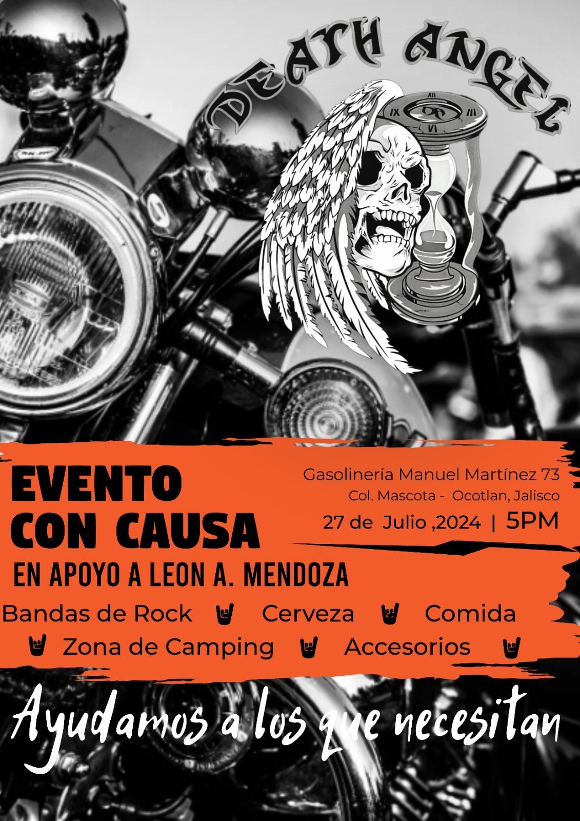 evento con causa, apoyando a león a. mendoza