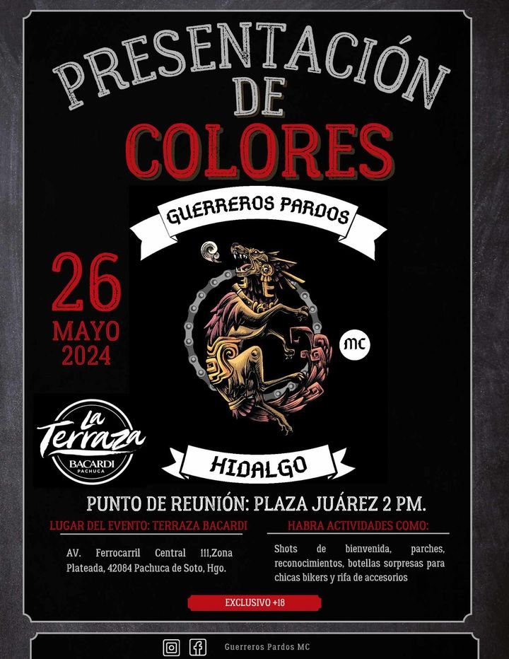 presentación oficial de colores guerreros pardos m. c.