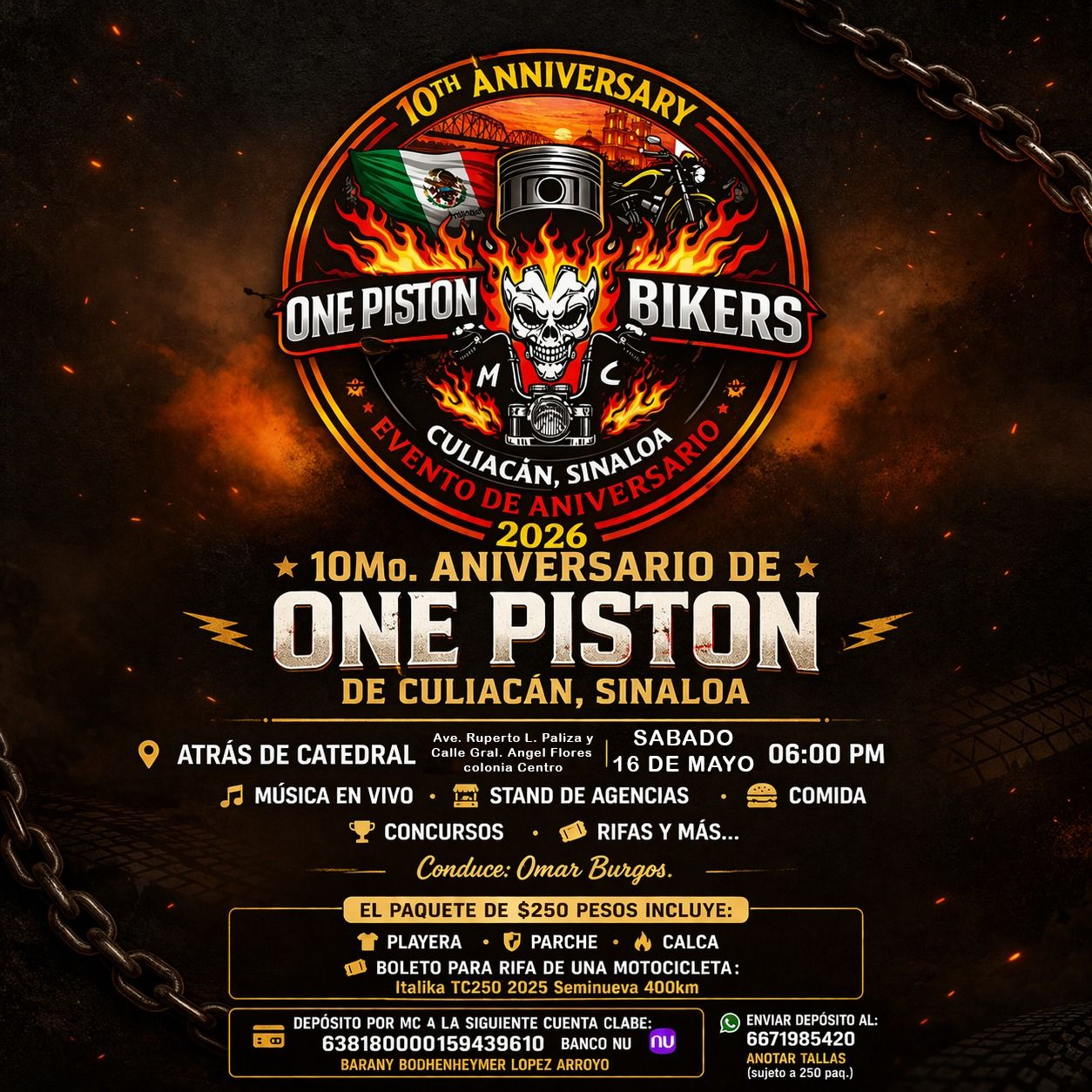 10 mo aniversario de one piston
