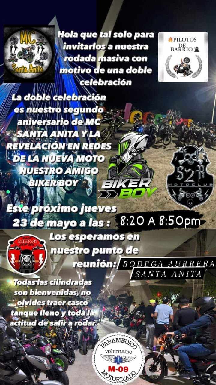 2do aniversario moto club santa anita con una rodada